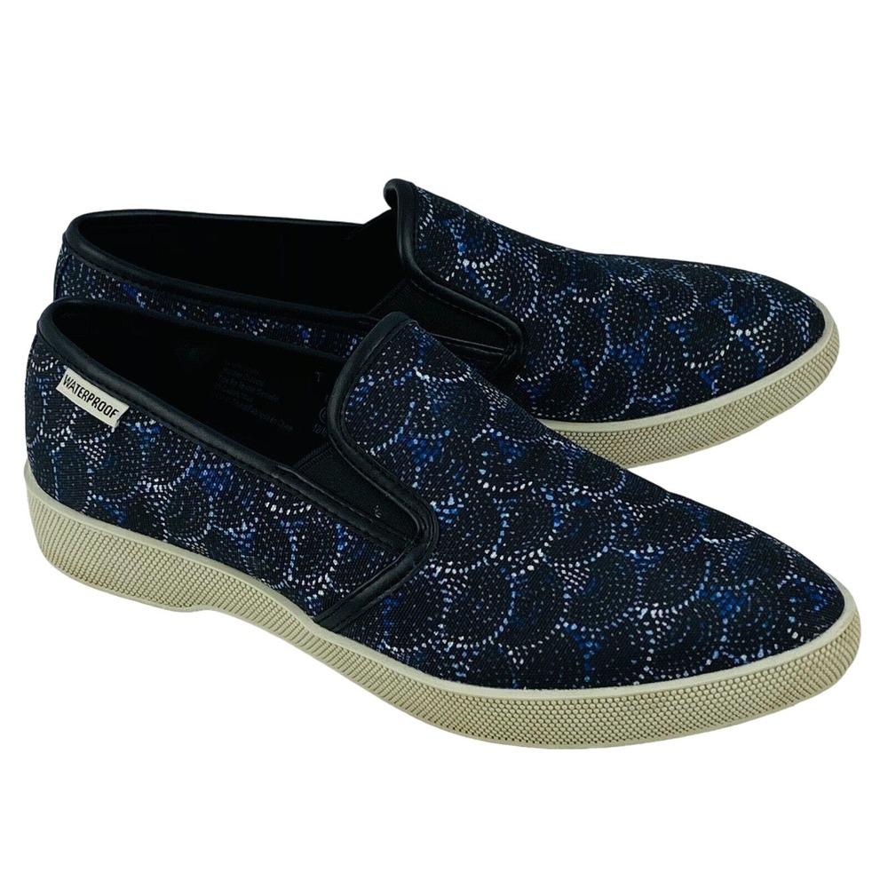Womens 8M Cougar Lula Flat Black Dot Print Waterproof Loafers Slip On Shoes
